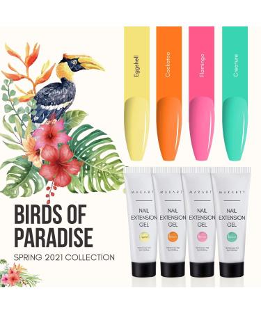 Makartt Poly Nail Set - All-in-One Builder Gel & Color Kit for Nail Extensions | Perfect for Starters & Technicians - Birds of Paradise Spring Series - Buy Online on SooperMarket.com