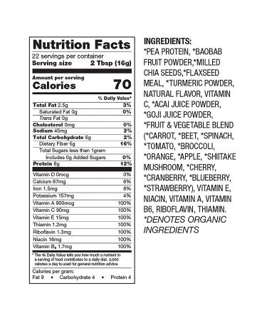 BetterBody Foods Organic Antioxidant Fruit & Fiber Superfood Blend - 12.7 oz Powder - Buy Online on SooperMarket.com