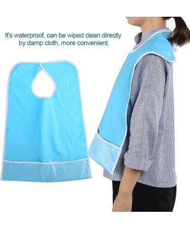 Eating Bib Waterproof Adult Elder Mealtime Eating Bib Clothes Clothing Protector Dining Aid Make Dining Easier(Light Blue) - Buy Online on SooperMarket.com