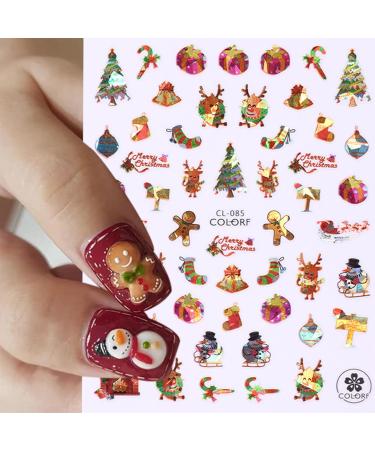JMEOWIO 12 Sheets Christmas Nail Art Stickers Decals Self-Adhesive Snowflake Xmas Winter Holiday Deer Nail Supplies Nail Art Design Decoration Accessories - Buy Online on SooperMarket.com