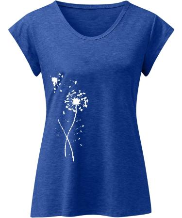 Short Sleeve T Shirts Clothing Woman T-Shirt Casual Black Clothing Top Women's Floral Pattern for Women Crop Tops Shirt Shirts Top Women's Summer Tank Top 3-blue M - Buy Online on SooperMarket.com