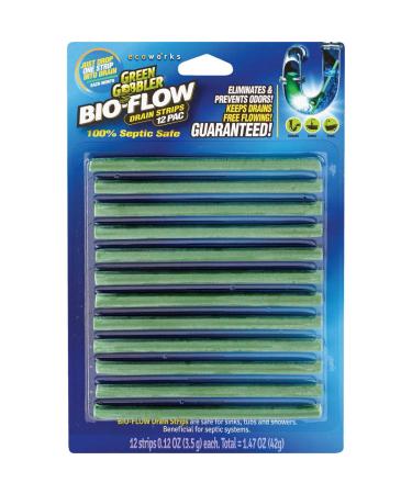 Green Gobbler BIO-FLOW Drain Strips | 12 Pack | Drain Cleaner & Deodorizer