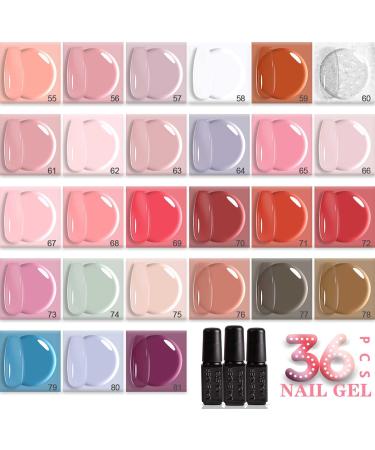 Lavender Violets 48pcs Jelly Gel Nail Polish Kit with LED Nail Dryer | Trendy Soak Off Colors | Matte Top Coat & Free Nail Decorations Included | Manicure Tools - Q976 - Buy Online on SooperMarket.com