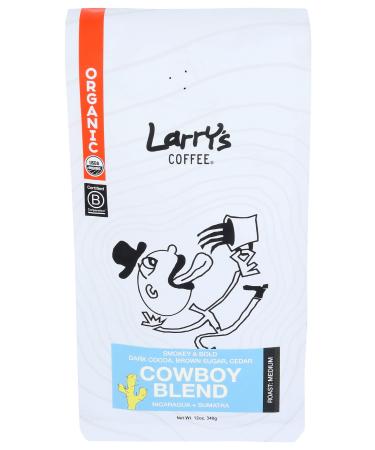 Larrys Beans, Coffee Cowhole Beanoy Blend Organic, 12 Ounce