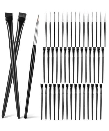 Rtteri 45 Pcs Eyeliner Eyebrow Brush Set Include Flat Eyeliner Brush Angled Eyebrow Brush Pointed Concealer Brush Makeup Brushes Set Eye Makeup Tool for Precision Eye Liner Brows