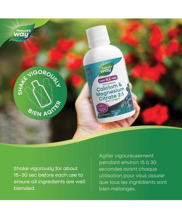 Nature's Way Calcium and Magnesium Citrate 2:1 - Liquid Supplement with Vitamin D3 and Collagen Helps Support the Maintenance of Bones and Teeth No Vitamin K2 - Blueberry Flavour 500 mL - Buy Online on SooperMarket.com
