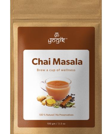 Go-Yogik Chai Tea Rejuvenating Spice Powder (80 Servings)-100g |Herbal Blend of 6 Super Spices | Caffiene Free | Vegan | Gluten Free | Unsweetened