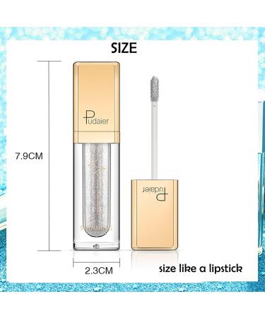 Diamond White Liquid Glitter Eyeshadow - Metallic Icy White with Fine Sparkle, Long-Lasting Formula for Sparkling Eyes - Buy Online on SooperMarket.com