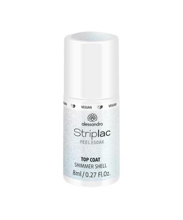 Alessandro Striplac Top Coat Shimmer Shell - UV overlack for brilliant gloss & mother -of -pearl effect - quick -drying and protective - vegan and animal test -free - 8 ml shimmer shel 8 ml (1 Pack)