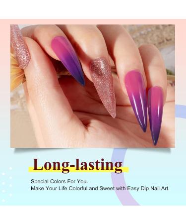 28g/Box Rose and Purple Color Change Dip Powder for Long-lasting Dipping Nails - No UV Light Needed | No.17 - Buy Online on SooperMarket.com