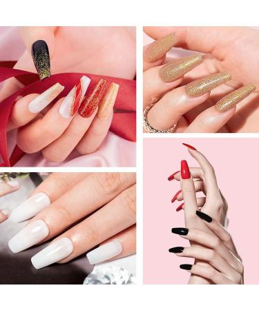 Gorgeous Foil Nail Polish Set - 4Pcs Glitter Gel Black, Milky White, Red Sequins Polish for Stunning Nail Decorations at Home - UV LED Lamp Required - Buy Online on SooperMarket.com