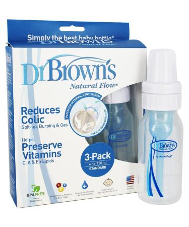 Dr. Brown's Natural Flow Standard Polypropylene Bottle (4 oz) - 3 Pack