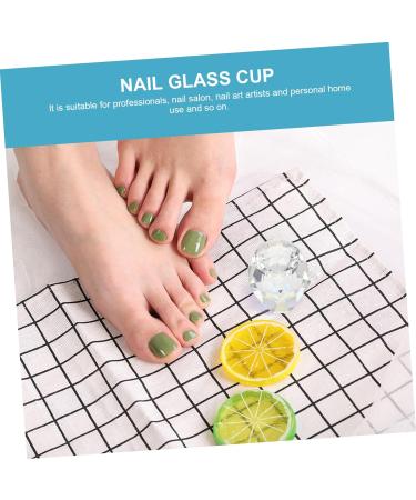minkissy 2 Pcs Nail Art Crystal Cup Glass Dappen Dish for Acrylic Nails Nail for Acrylic Application Glass Tumbler with Lid Glass Containers for Liquids Nail Tech Bowl White Matte 5.5x5.5cmx2pcs Whitex2pcs - Buy Online on SooperMarket.com
