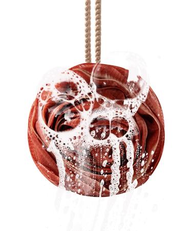 Shower Sponges for Body | Rose Multipurpose Bath Balls | Women & Men Skin Friendly Body Scrubber Soft Shower Balls with Lanyard for Home Red - Buy Online on SooperMarket.com