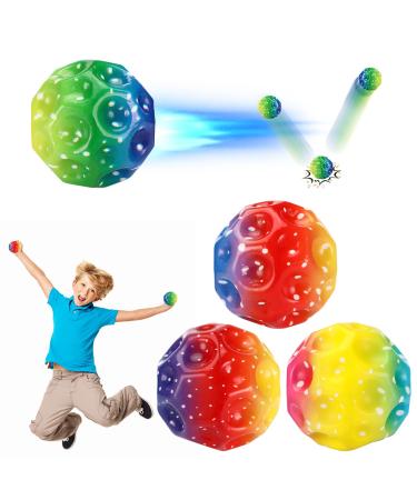 Collazoey 4 pieces Astro Jump Ball multi -color Space Moon Ball Galaxy Ball Moonball High jumping rubber ball bounce ball mini bouncing ball toy for kids party poison