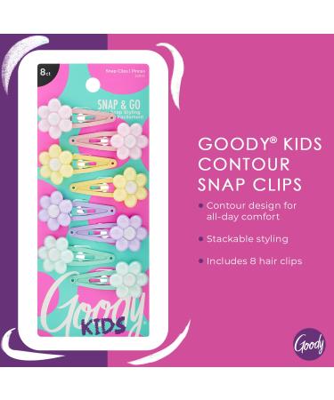 Goody Kids Mini Epoxy Contour Snap Clips - 8 Count Daisy Charm - Pain-Free Hair Accessories for Women and Girls - Buy Online on SooperMarket.com