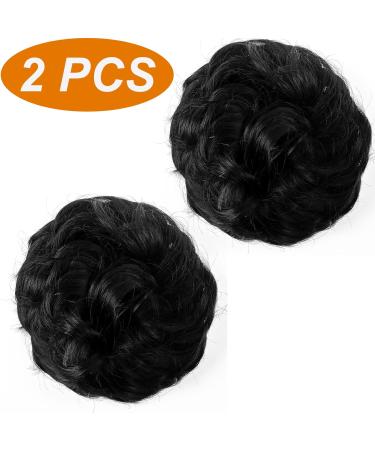 JJstar 2PCS Curly Fake Hair Buns Donut Tousled Updo - Jet Black - Buy Online on SooperMarket.com