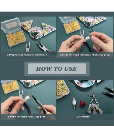 Seenimoe 300pcs 22 Gauge Silver Plated Eye Pins Set for Jewelry Making - 20/30/40/50mm Open Eye and Ball Pins for Earrings, Bracelets, and Pendants - Buy Online on SooperMarket.com