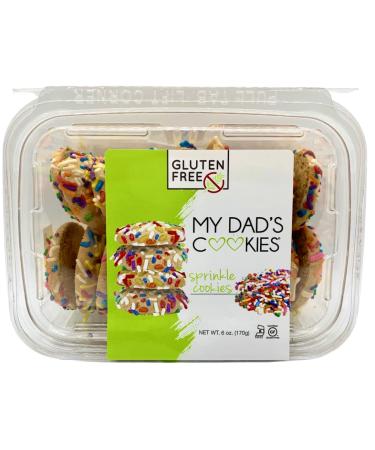 My Dad's Cookies Gluten Free Cookies, Dairy Free, Kosher, Fresh Baked 6oz Package (3-Pack) (Sprinkle Cookie)