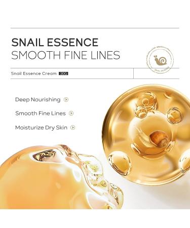 Snail Essence Face Cream - Moisturizing Acne Scar Removal & Nourishing Collagen for Damaged Skin - Buy Online on SooperMarket.com