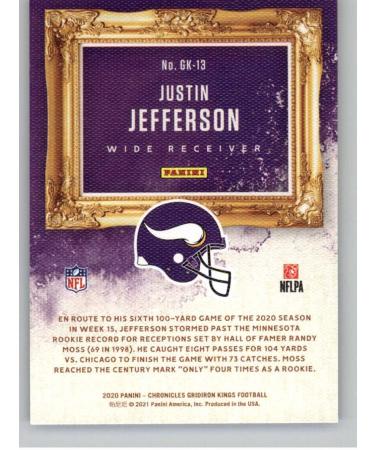 2020 Panini Chronicles Gridiron Kings Justin Jefferson RC #13 - Minnesota Vikings - Raw NM Rookie Card - Buy Online on SooperMarket.com