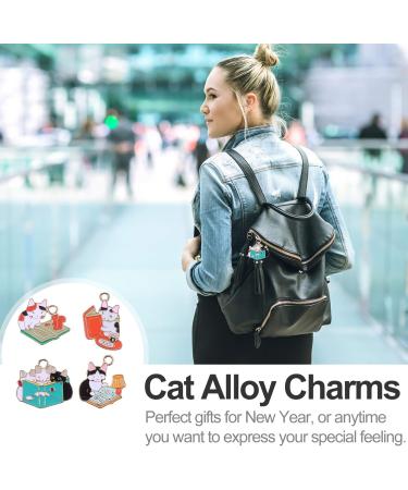 Valiclud 20 Pieces Metal Cat Charms - Enamel Cat Design Alloy Animal Trailer Charms for DIY Jewelry - Buy Online on SooperMarket.com