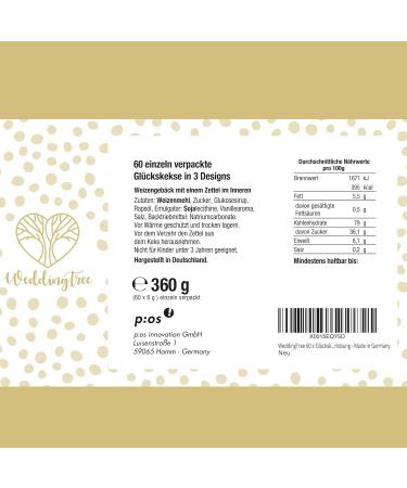 Weddingtree 60 Lucky Biscuits - German Guest Gifts & Wedding Decor - Individually Packaged - Buy Online on SooperMarket.com