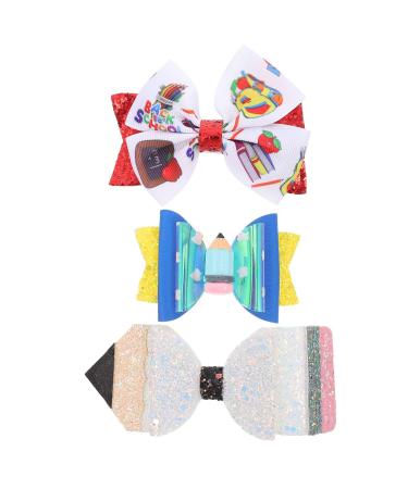 ABOOFAN 3pcs Girls Hair Bow Back to School Hair Bow Bowknot Hair Clip Alligator Clips Hair Barrettes Holiday Hair Accessories for Little Girls Women 12.5X5CM