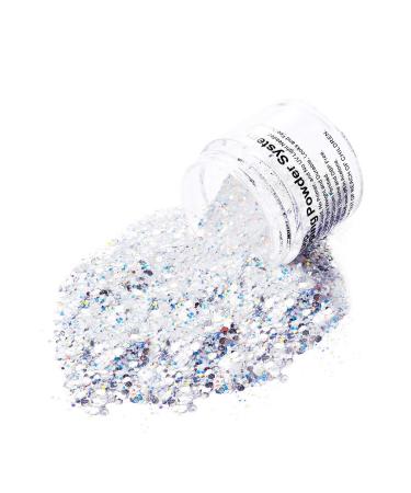 Shine Silver Glitter Hexagon Sequins Dip Powder Nails - 28g/Box, Long-lasting & No UV Light Needed (No.122) Blue - Buy Online on SooperMarket.com