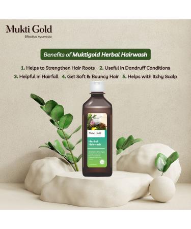 Axiom Ayurveda Mukti Gold Hairwash Shampoo 200 ml - Nourishing Ayurvedic Hair Care for Healthy Scalp & Hair - Buy Online on SooperMarket.com