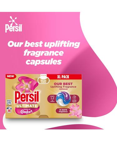 Persil Ultimate Touch of Comfort Washing Capsules laundry capsules in recyclable plastic-free packaging* for 14 days of uplifting fragrance 38 washes - Buy Online on SooperMarket.com