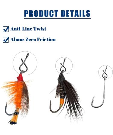 Fly Fishing Snaps - Quick Change Stainless Steel No-Knot Connectors | 150 Pieces Assorted Sizes for Hooks & Jigs - Buy Online on SooperMarket.com