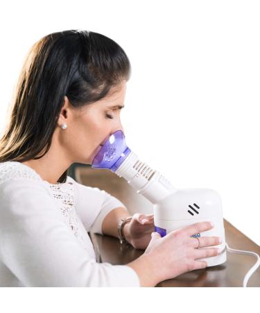 MABIS Facial Steamer, Steam Inhaler, FSA Eligible, Vaporizer or Vocal Steamer with Aromatherapy Diffuser and Soft Face Mask for Cleansing, Sinus Pressure, Congestion, Colds and Cough, 25mL