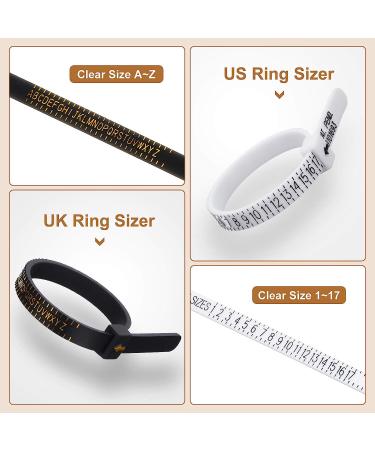 11-Piece US UK Ring Mandrel Set with Sizer Gauge, Hammer, Adjuster & Polishing Tools - Black - Buy Online on SooperMarket.com