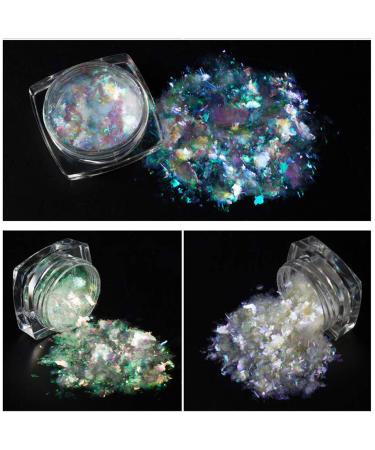 Iridescent Chameleon Nail Flakes Set - 6 Jars of Glittery Nail Art - Buy Online on SooperMarket.com