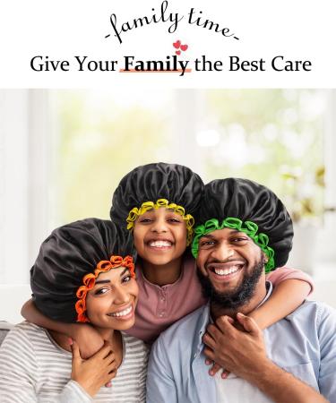 Kids Small Black Shower Cap | Double Layers Waterproof Bathing Hair Cap | Reusable & Comfortable | Non-fading & Stretchy Shower Hat | Pack of 1 Black + Orange - Buy Online on SooperMarket.com