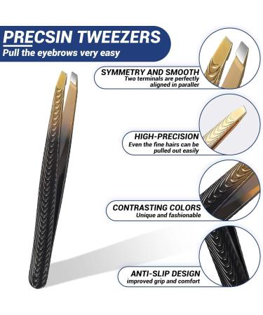 Andibro Eyebrow Hair Removal Tweezers Stainless Steel Precision Eyebrow Pluckers Non-Slip Handles No Gaps Professional Flat Tip for Ingrown Facial Hair Lashes Home Men Women Beauty Salon(slanted tip) - Buy Online on SooperMarket.com