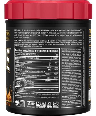 ALLMAX Nutrition - Aminocore BCAA - 8g BCAAs - 100% Pure Branch Chained Amino Acids - Gluten Free - Sweet Tea - 945 Gram Sweet Tea 945.0 g (Pack of 1) 8g Bcaas - Buy Online on SooperMarket.com