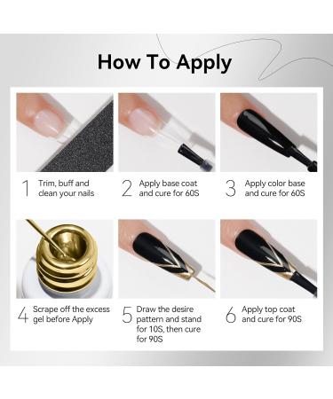 MIZHSE Gold & Silver Metallic Gel Nail Art - 3D Mirror Paint for Stunning French Designs | 7ML Soak Off Manicure Set - Buy Online on SooperMarket.com