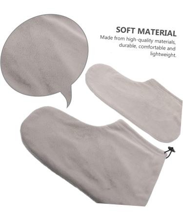 Beavorty Warm Foot Covers for Growth Therapy - Paraffin Bath Care 2 Pairs of Cotton Spa Shoes Gray 28x20cm - Foot Protection & Comfort - Buy Online on SooperMarket.com