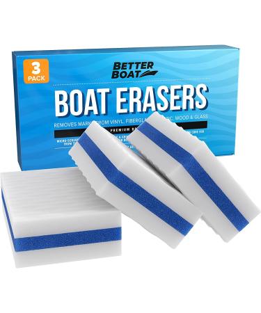 Premium Boat Scuff Erasers | Boating Accessories Gifts for Cleaning Boat Accessories or Gift for Pontoon Sail Boat Fishing Jon Boats Decks Vinyl Boat Cleaner Hull Supplies & Gadgets for Men & Women 3 Pack