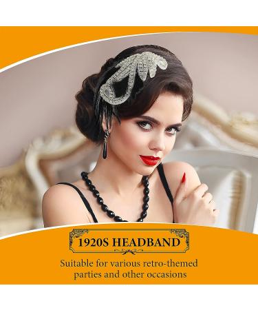 WLLHYF 1920s Flapper Headband - Vintage Rhinestone Hairband for Women & Girls (Silver) - Buy Online on SooperMarket.com