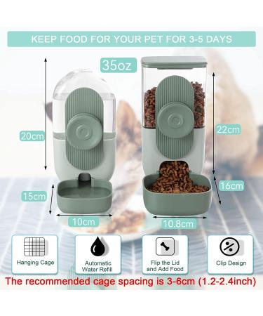 Misyue Hanging Automatic Food Water Dispenser for Small Pets | Gravity Rabbit Feeder & Water Bottle Set | Ideal for Bunny, Chinchilla, Guinea Pig, Hedgehog, Ferret - Buy Online on SooperMarket.com