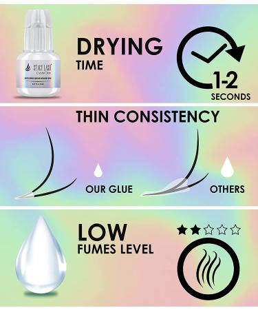 Stacy Lash Crystal Clear Eyelash Extension Glue - 1 Sec Drying Time - 8 Weeks Retention - Professional Grade Adhesive (0.17fl.oz / 5ml) - Buy Online on SooperMarket.com