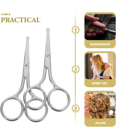 Buy Healvian Rounded Tip Grooming Scissors - Stainless Steel Facial Hair Safety Scissors for Men & Women | Perfect for Nose Eyebrows Moustache & Eyelashes - International Shipping Available - Buy Online on SooperMarket.com