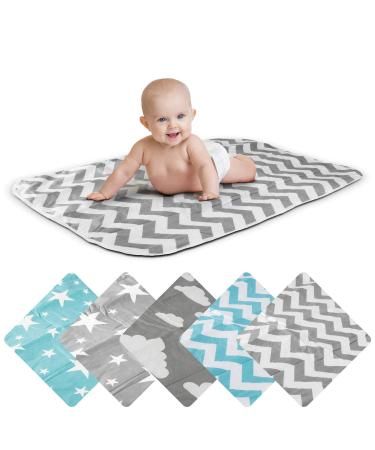 Breathable Washable Baby Diaper Wrap Pad | 50x70 cm Zigzag Gray | Reusable Infant & Toddler Ceiling Pad - Buy Online on SooperMarket.com