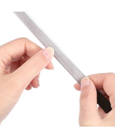Quesuc 2 Pieces 4 Sides Stainless Steel Nail File Manicure Nail Tools 2 Size (Black) - Buy Online on SooperMarket.com