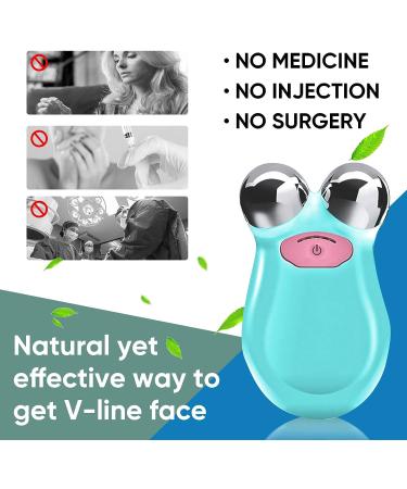 Microcurrent Face & Neck Massager for Wrinkle Reduction and Skin Tightening - Intelligent Facial Device for Contoured Beauty - Blue - Buy Online on SooperMarket.com