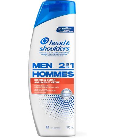 Head and Shoulders Mens 2 in 1 Dandruff Shampoo and Conditioner Anti-Dandruff Treatment Citrus & Cedar for Daily Use Paraben Free 370 mL (Packaging May Vary) Citrus + Cedar - Buy Online on SooperMarket.com