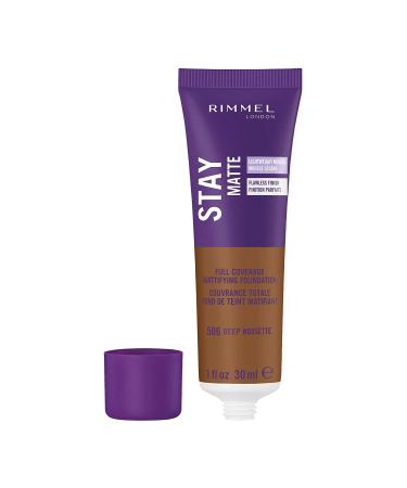 Rimmel London Stay Matte Full Coverage Foundation 506 Deep Noisette - 1 oz | Matte Finish, Long-lasting - Buy Online on SooperMarket.com